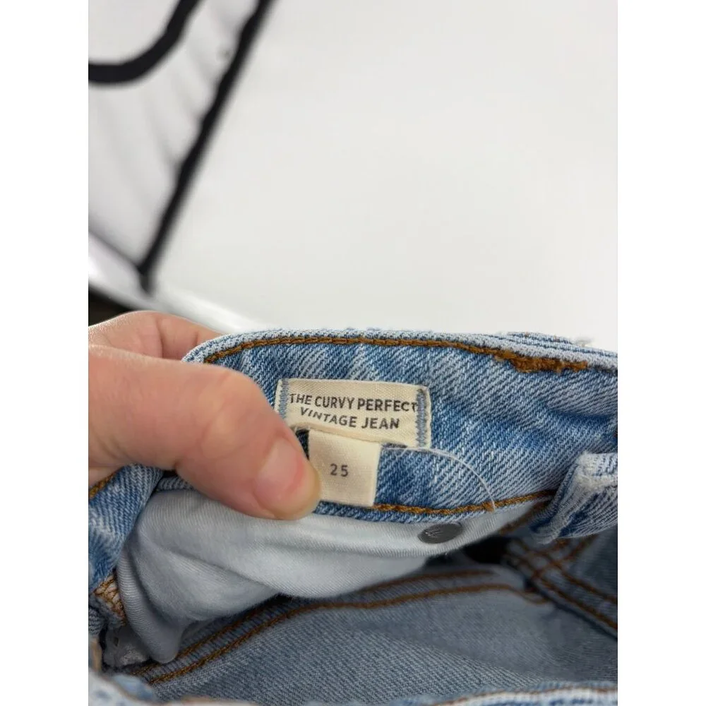 Madewell Womens 25 The Curvy Perfect Vintage Jeans Light Wash Denim Straight Leg - Picture 5 of 8